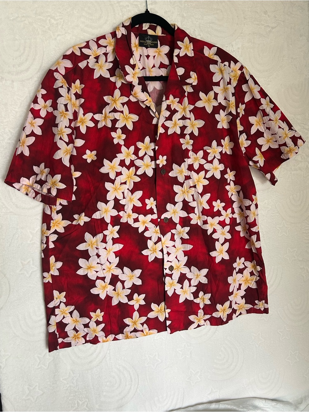 Vintage Island Classics Red Floral Hawaiian Button-Down Shirt